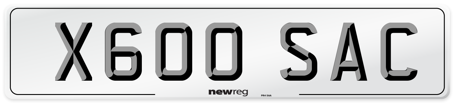 X600 SAC Front Number Plate
