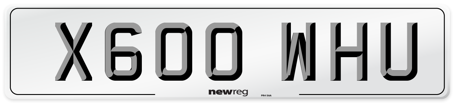 X600 WHU Front Number Plate