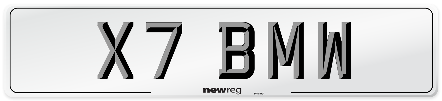 X7 BMW Front Number Plate