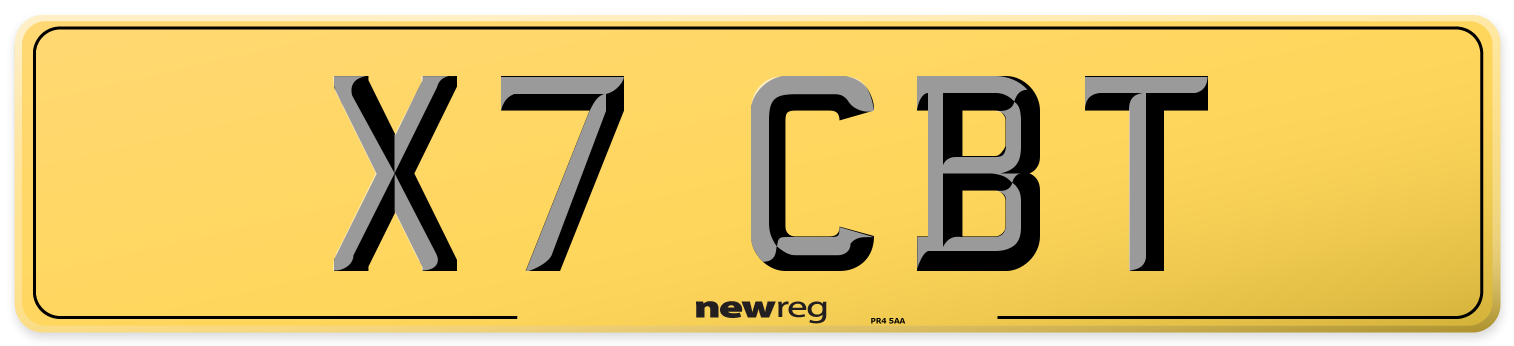 X7 CBT Rear Number Plate