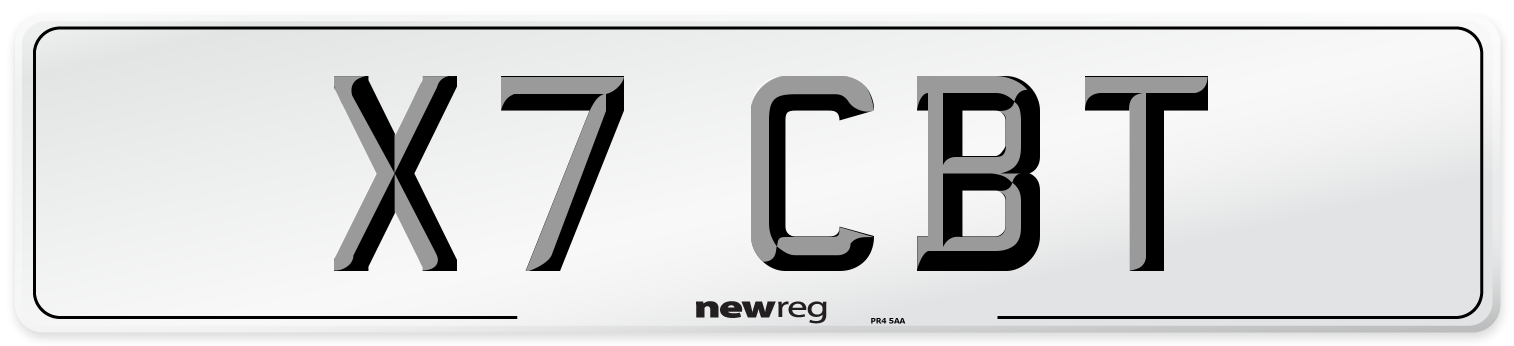 X7 CBT Front Number Plate