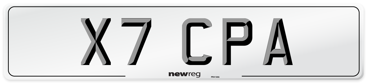 X7 CPA Front Number Plate