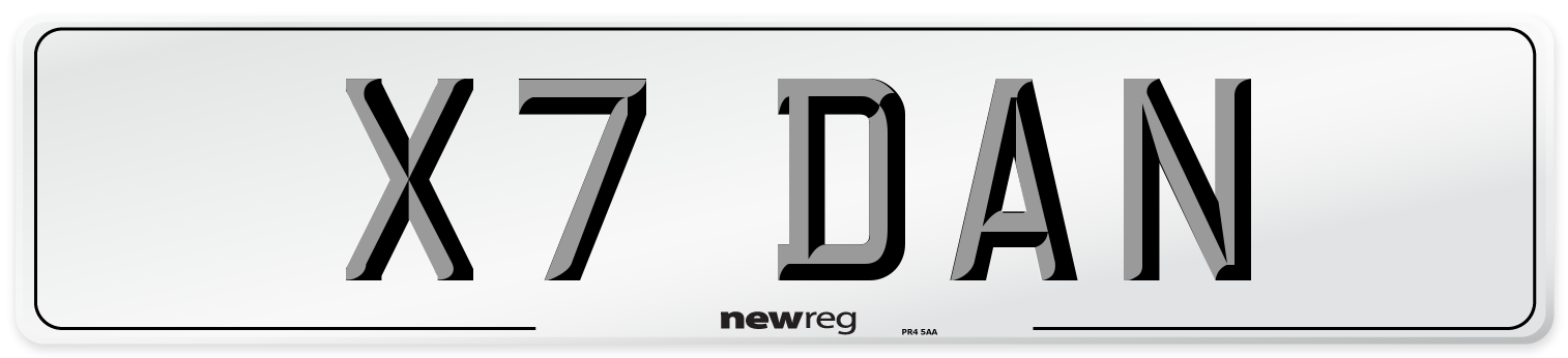 X7 DAN Front Number Plate