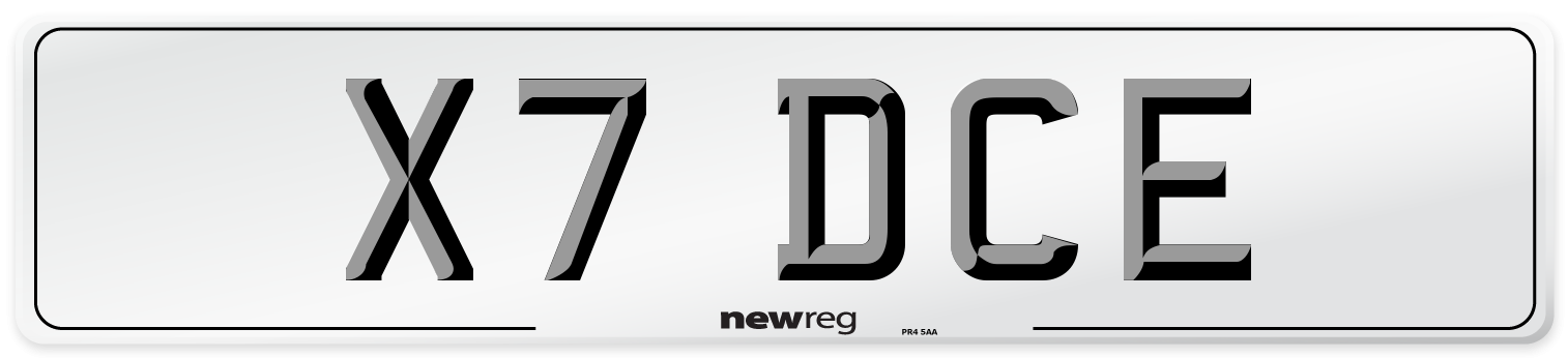 X7 DCE Front Number Plate