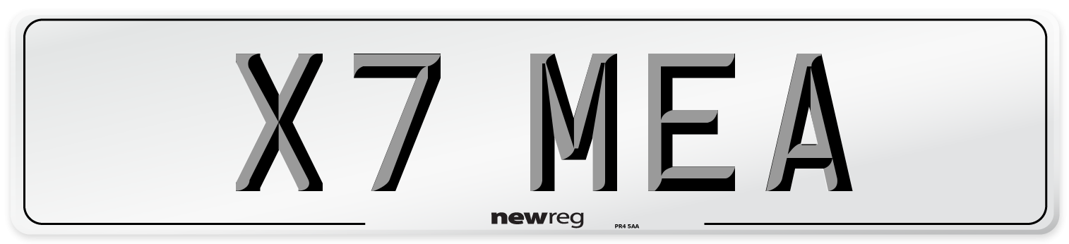 X7 MEA Front Number Plate