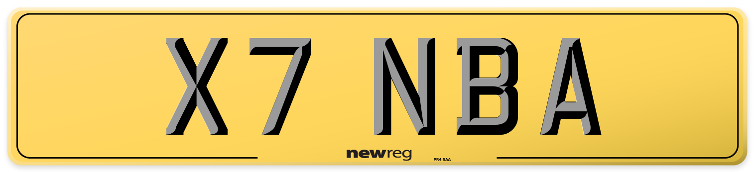 X7 NBA Rear Number Plate