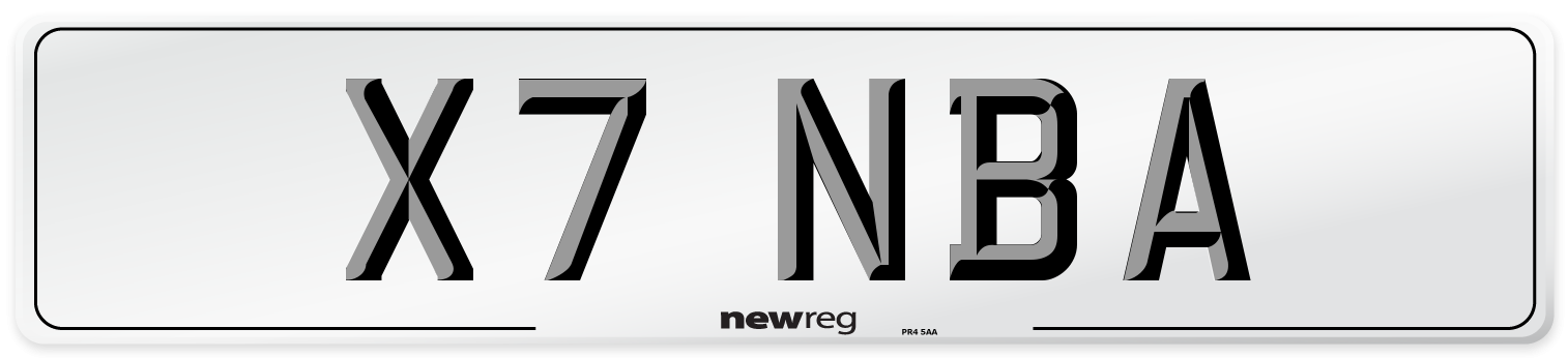 X7 NBA Front Number Plate