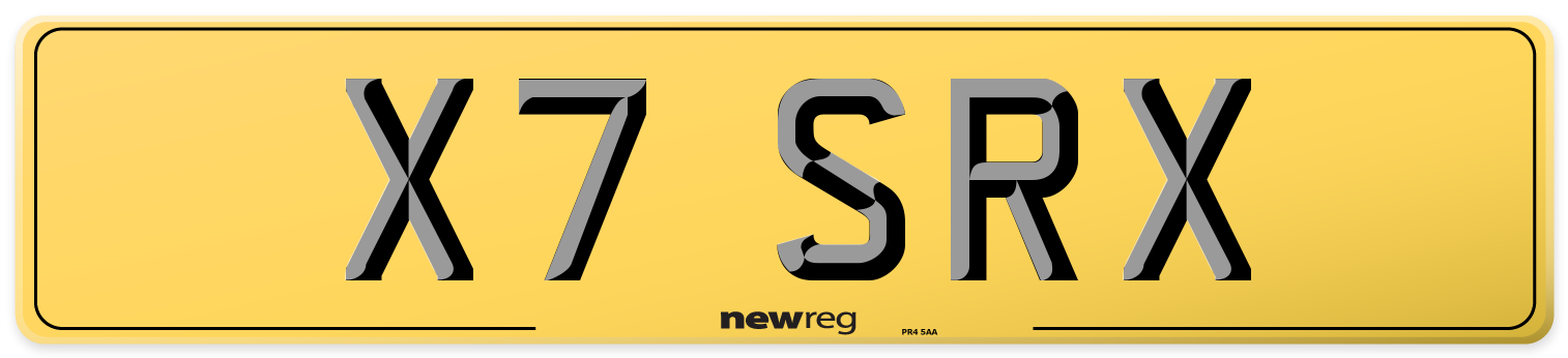 X7 SRX Rear Number Plate