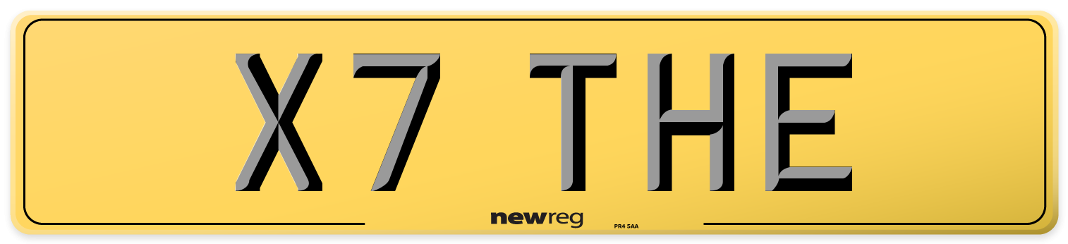 X7 THE Rear Number Plate