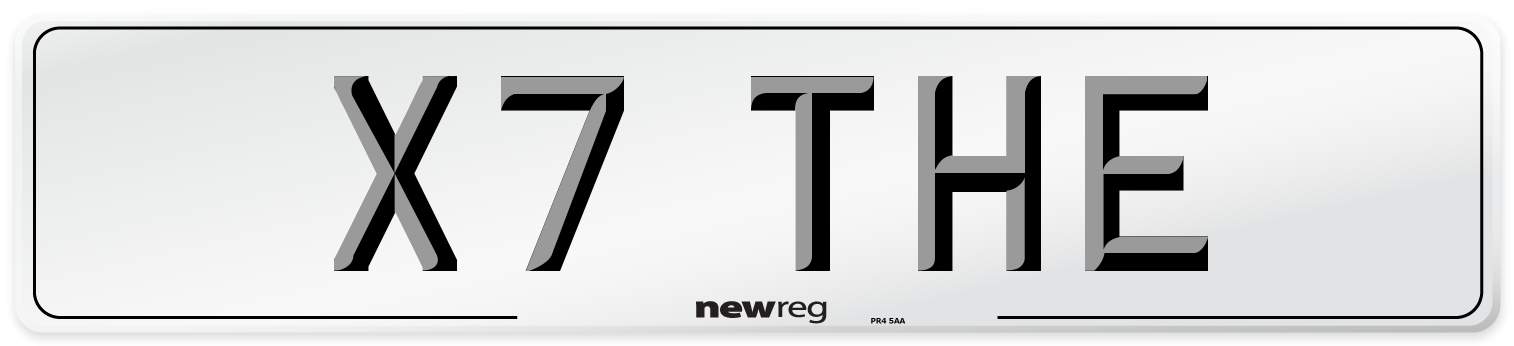 X7 THE Front Number Plate