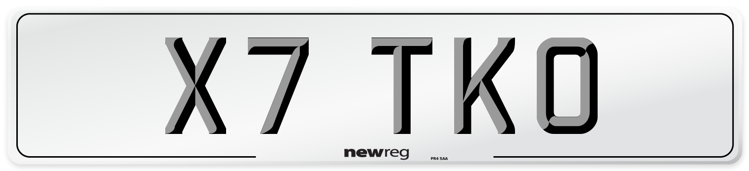 X7 TKO Front Number Plate