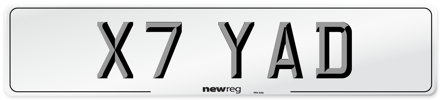 X7 YAD Front Number Plate