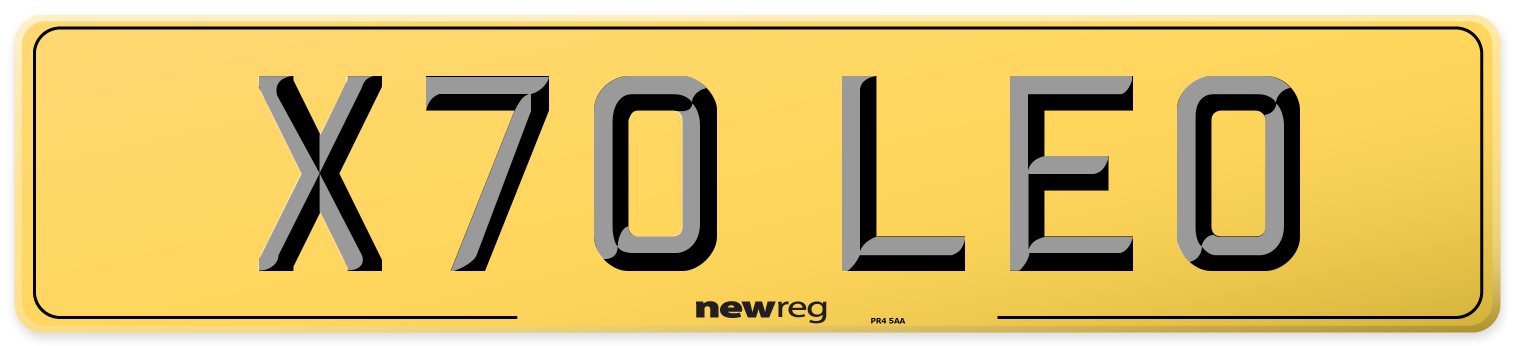 X70 LEO Rear Number Plate
