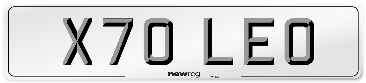 X70 LEO Front Number Plate