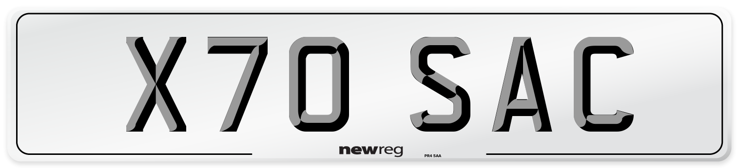 X70 SAC Front Number Plate