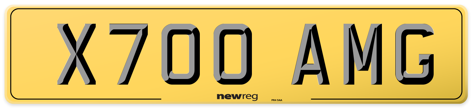 X700 AMG Rear Number Plate