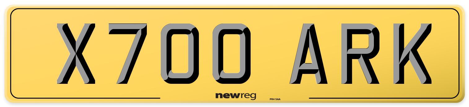 X700 ARK Rear Number Plate