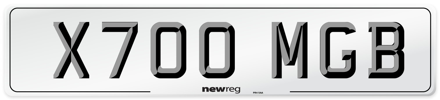 X700 MGB Front Number Plate