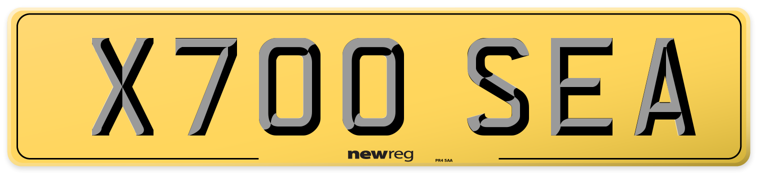 X700 SEA Rear Number Plate