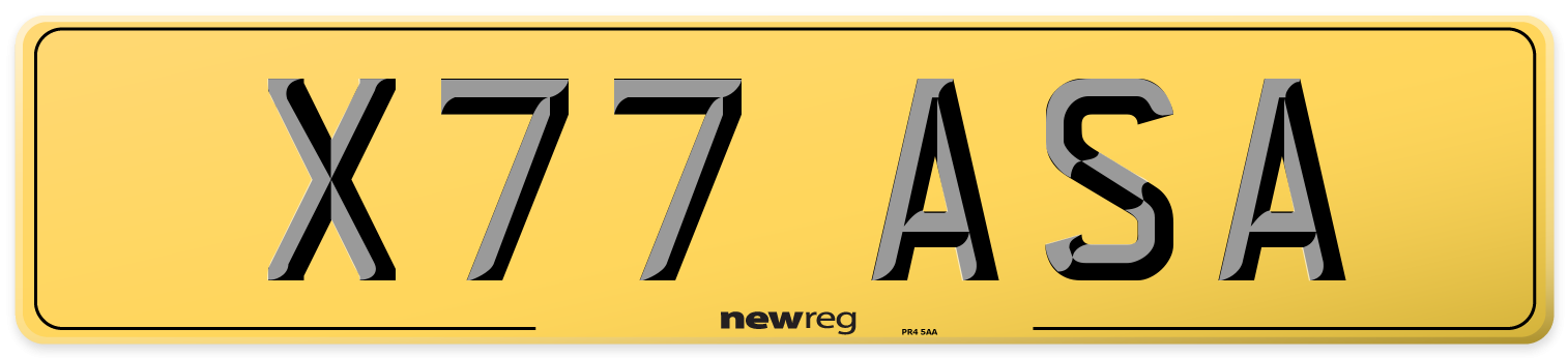 X77 ASA Rear Number Plate