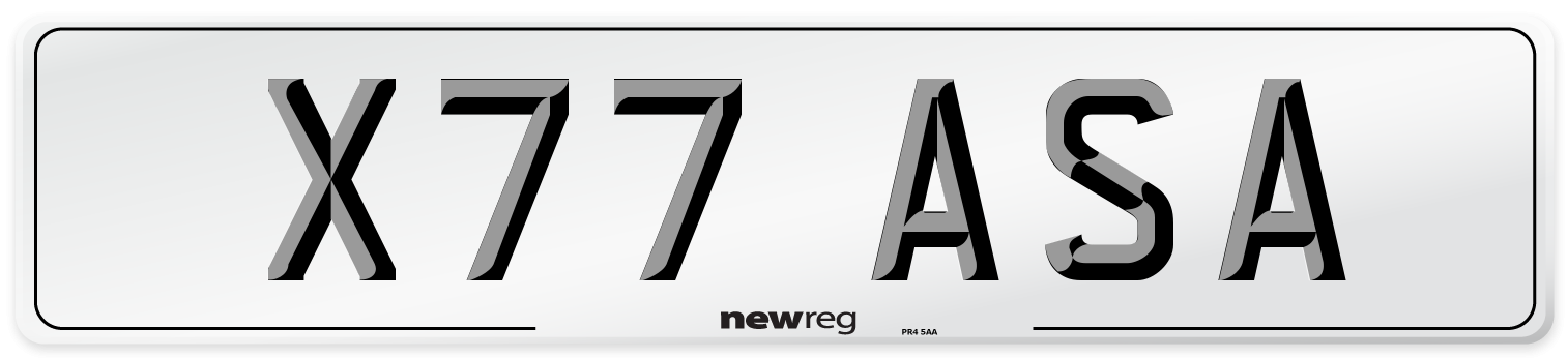 X77 ASA Front Number Plate