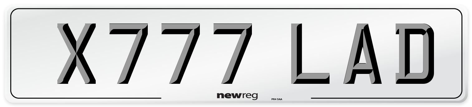X777 LAD Front Number Plate
