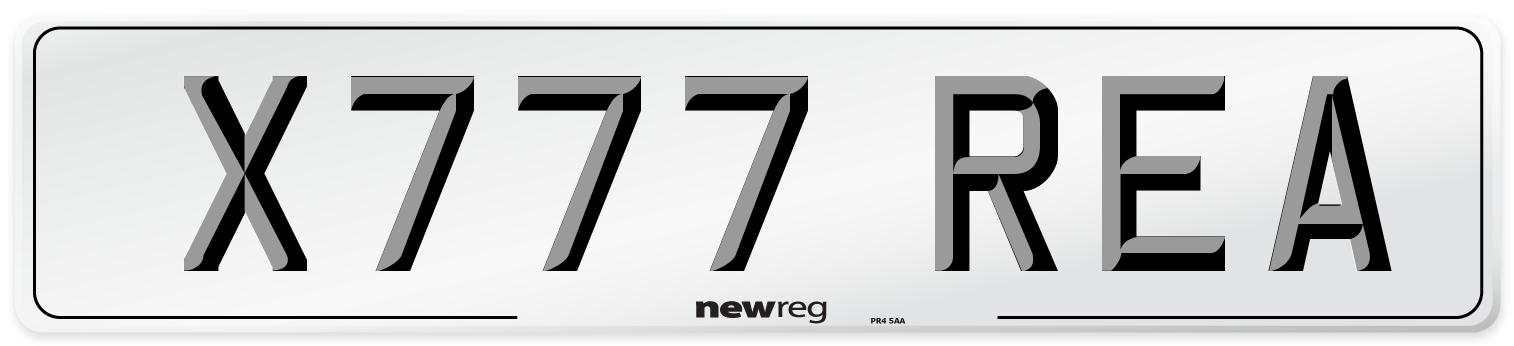 X777 REA Front Number Plate