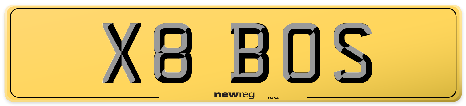 X8 BOS Rear Number Plate