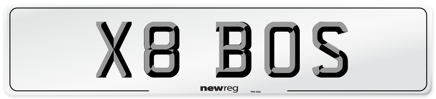 X8 BOS Front Number Plate
