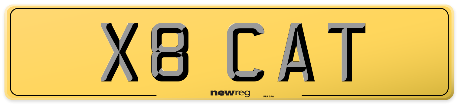 X8 CAT Rear Number Plate
