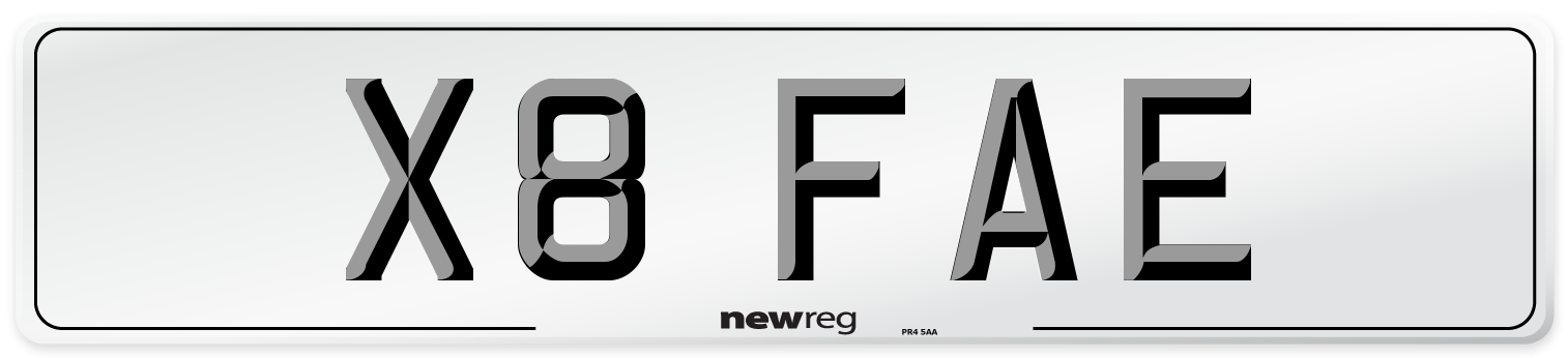 X8 FAE Front Number Plate