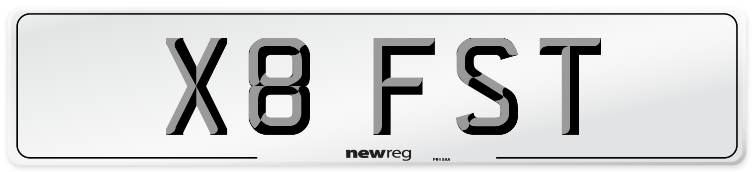 X8 FST Front Number Plate