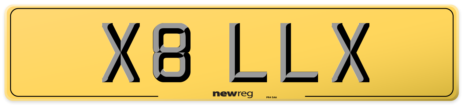 X8 LLX Rear Number Plate