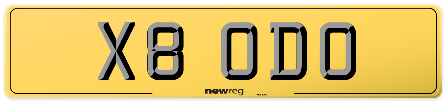 X8 ODO Rear Number Plate