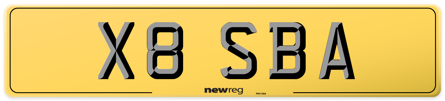 X8 SBA Rear Number Plate
