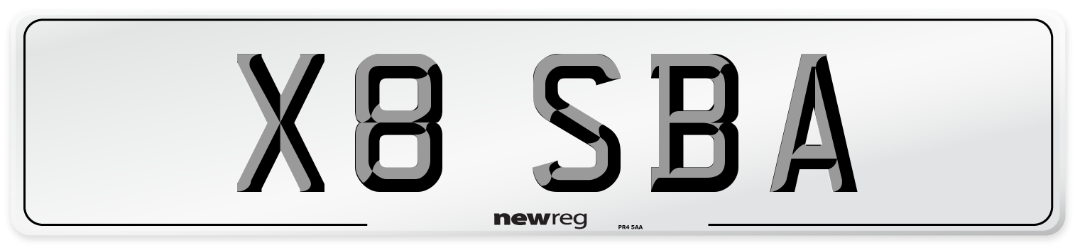 X8 SBA Front Number Plate
