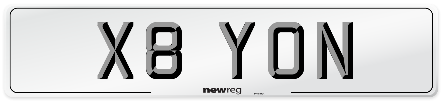 X8 YON Front Number Plate