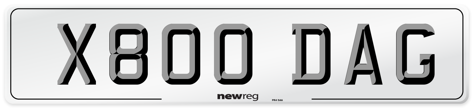 X800 DAG Front Number Plate