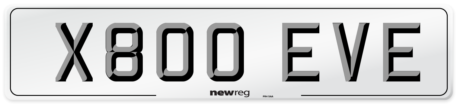 X800 EVE Front Number Plate