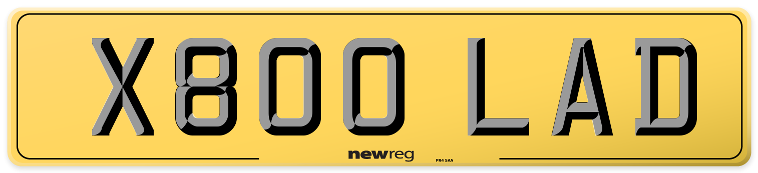 X800 LAD Rear Number Plate