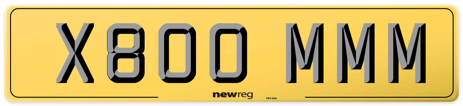 X800 MMM Rear Number Plate