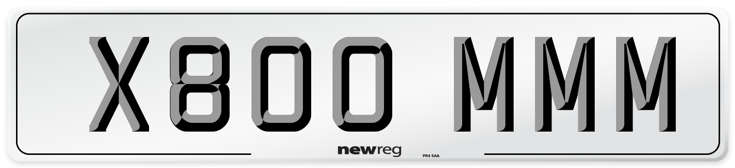 X800 MMM Front Number Plate