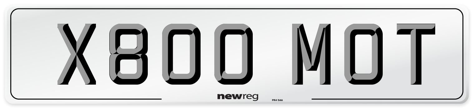X800 MOT Front Number Plate