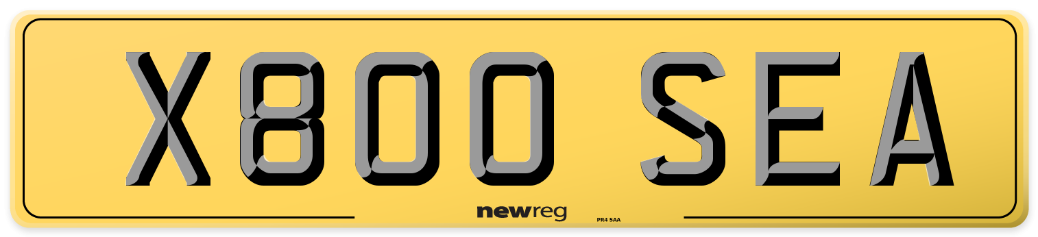 X800 SEA Rear Number Plate