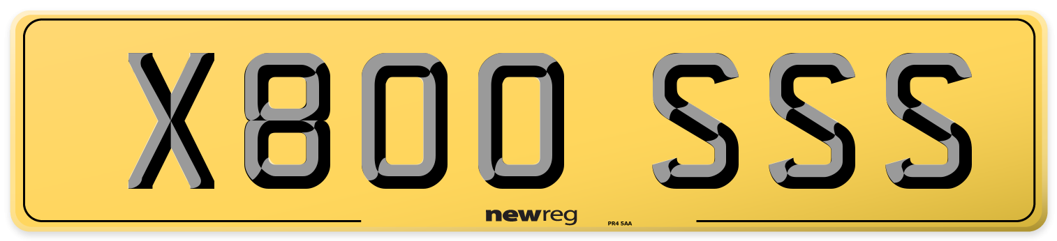 X800 SSS Rear Number Plate