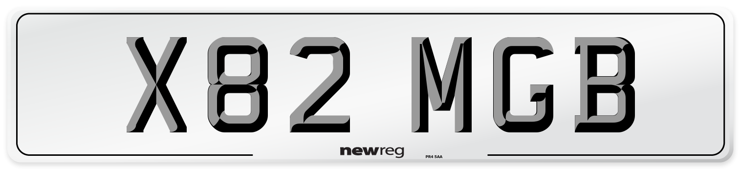 X82 MGB Front Number Plate