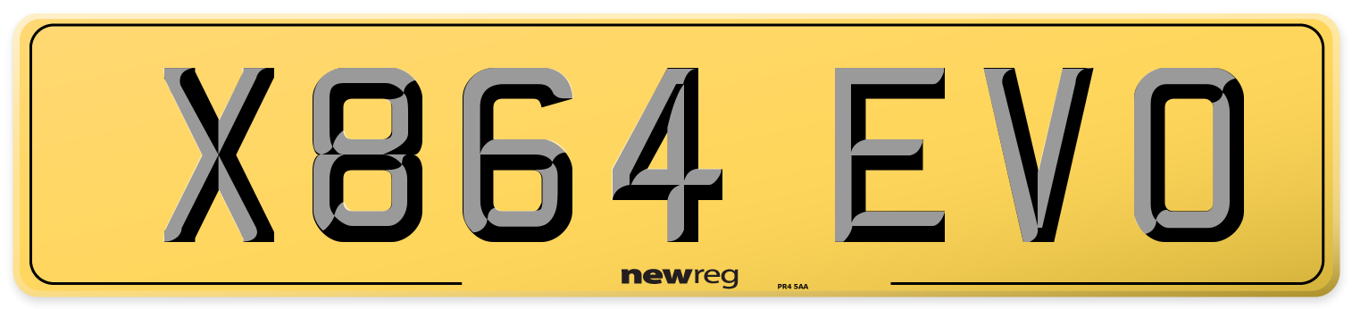 X864 EVO Rear Number Plate