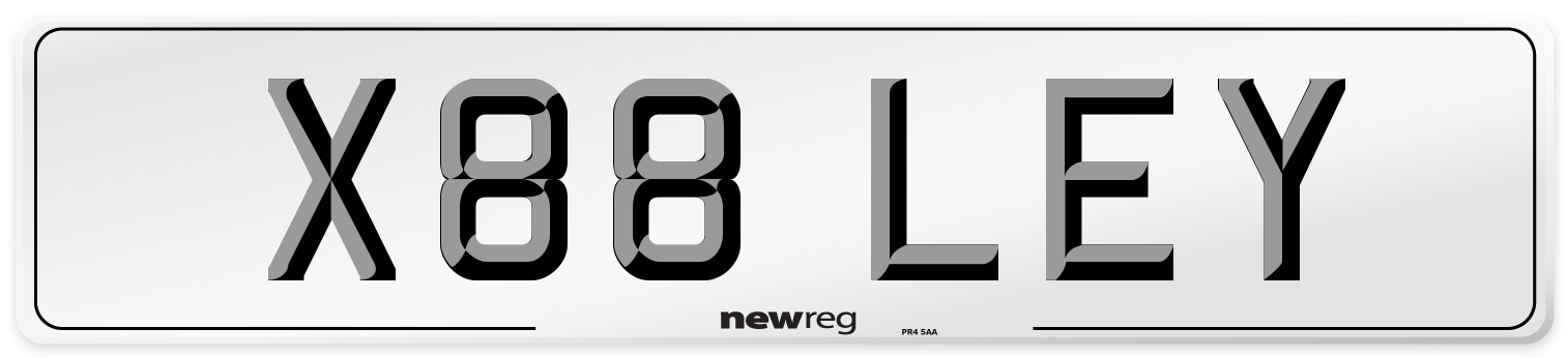 X88 LEY Front Number Plate