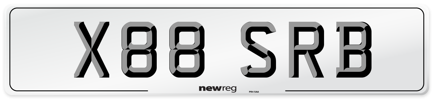 X88 SRB Front Number Plate