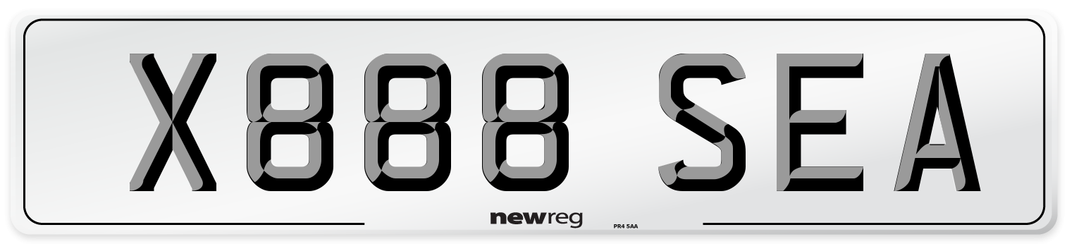 X888 SEA Front Number Plate